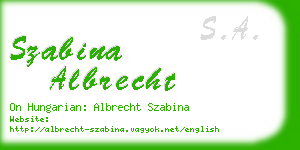 szabina albrecht business card